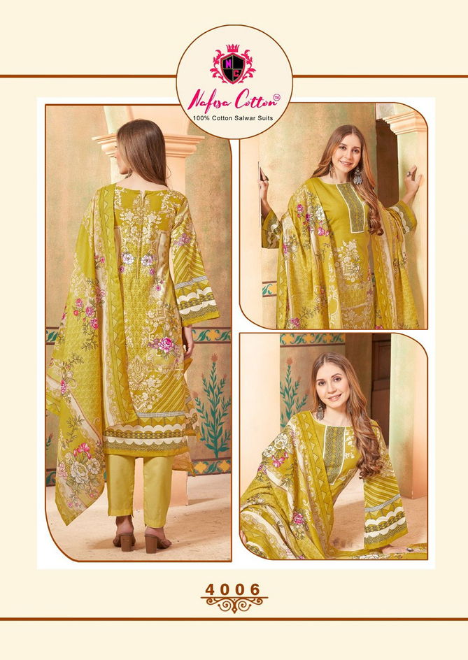 Esra Vol 4 By Nafisa Karachi Cotton Dress Material Wholesale Price In Surat
